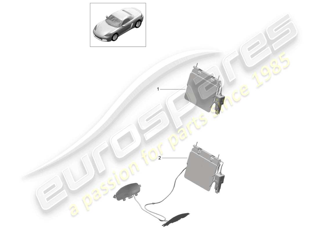porsche 2023 (718 boxster) diagrama de piezas de accesorios de soporte lumbar