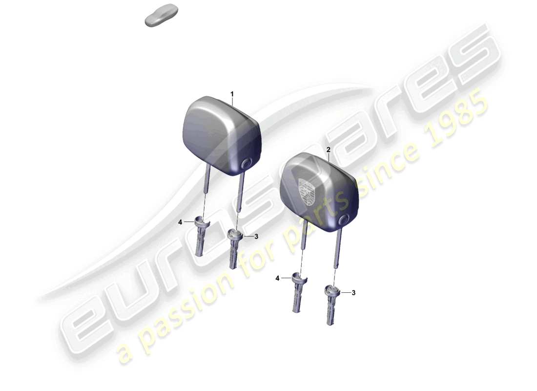 porsche 2023 (cayenne e3 pa) reposacabezas delanteros asiento estándar asiento confort diagrama de piezas