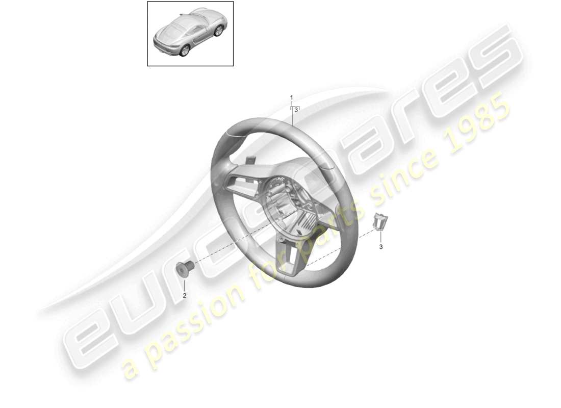 porsche 2021 (718 cayman) diagrama de piezas de la caja de cambios manual del volante
