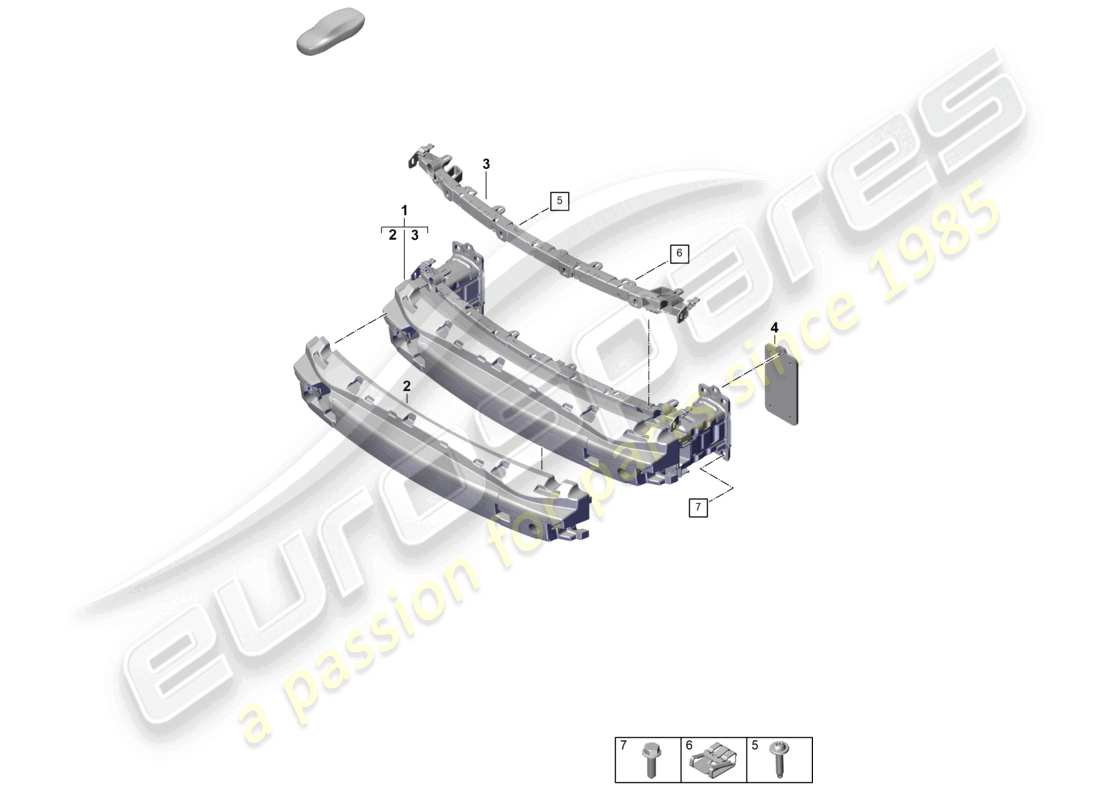 porsche 2026 (992-2 gt3) diagrama de piezas del portaparachoques delantero