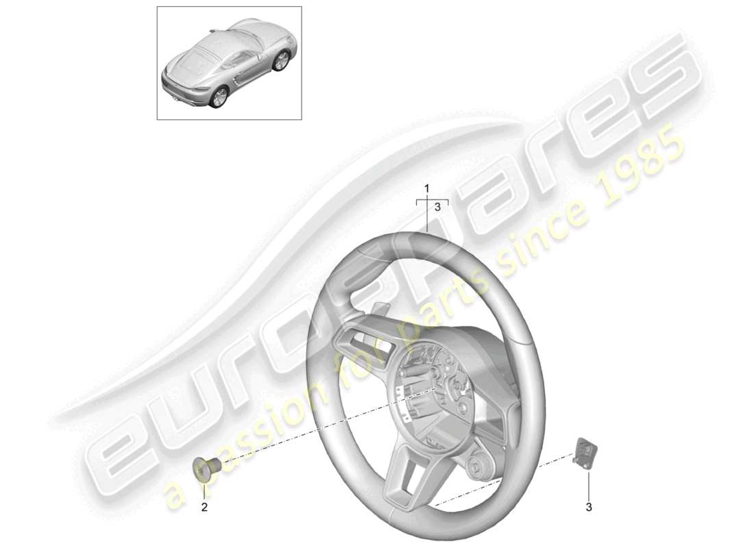 porsche 2021 (718 cayman) volante pdk - diagrama de piezas