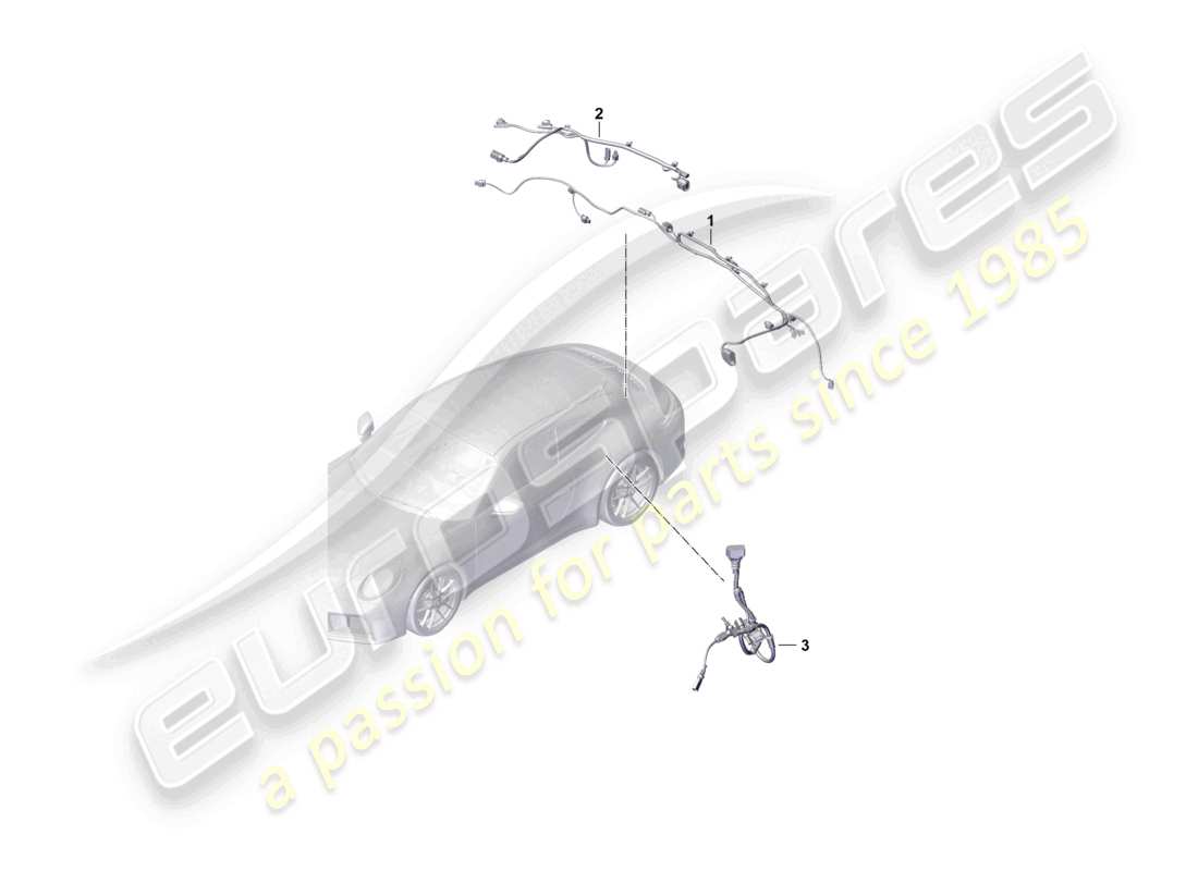 porsche 2024 (992-2) conjunto de cables arnés de cableado trasero para sistema de frenos antibloqueo -abs- diagrama de piezas