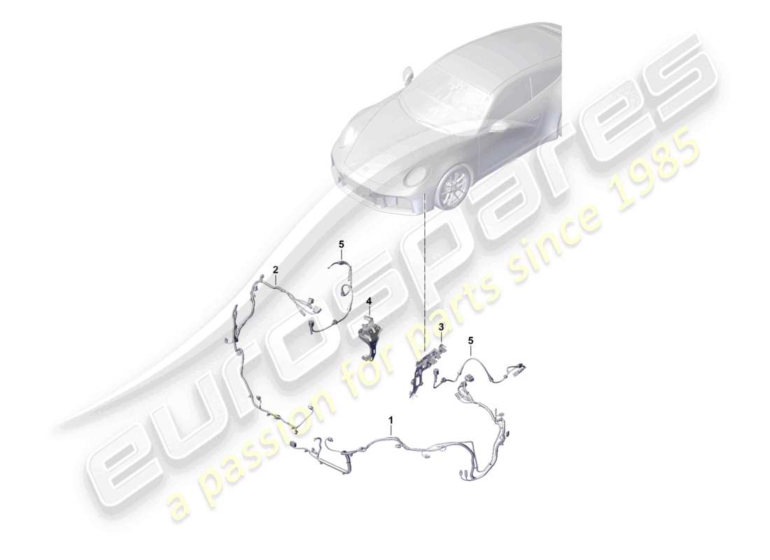 porsche 2024 (992-2) conjunto de cableado para parachoques conjunto de cableado para el arnés de cableado de la parte delantera para el sistema de frenos antibloqueo -abs- diagrama de piezas