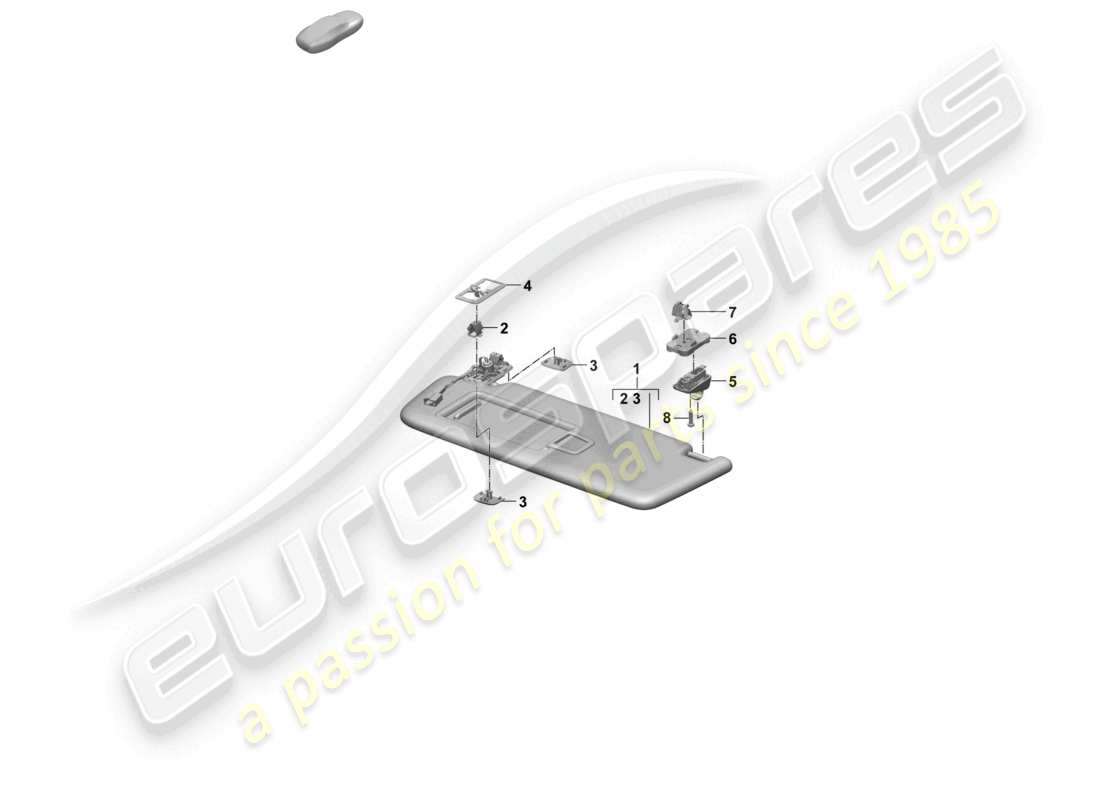 porsche 2025 (macan-e) sun vizors diagrama de piezas
