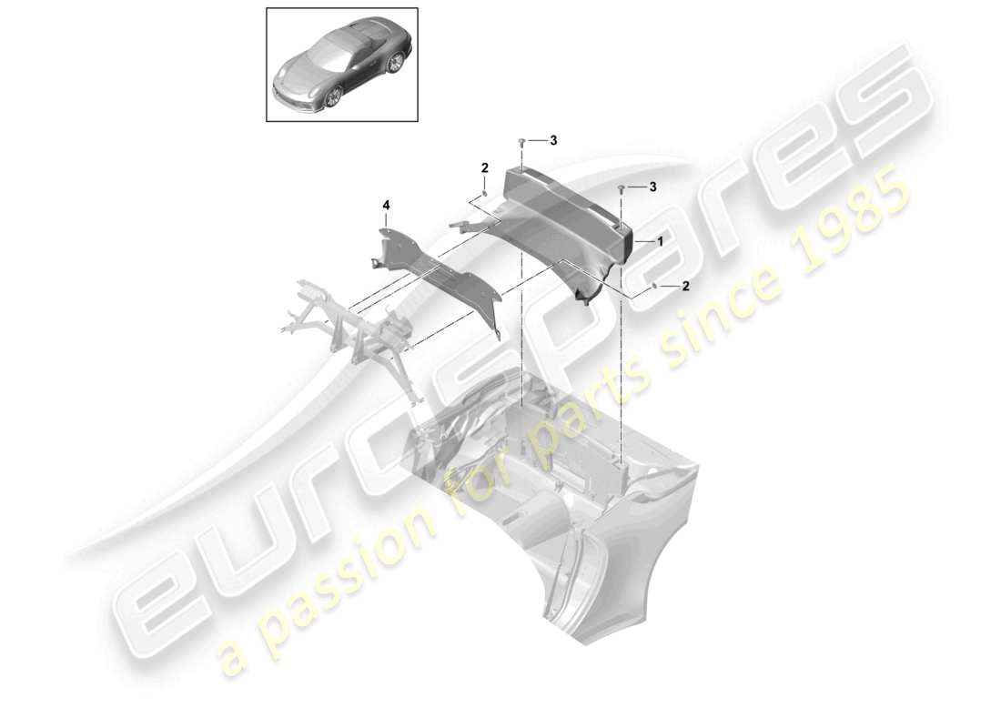 porsche 2021 (991-2 r/gt3/rs) diagrama de piezas de la capota convertible
