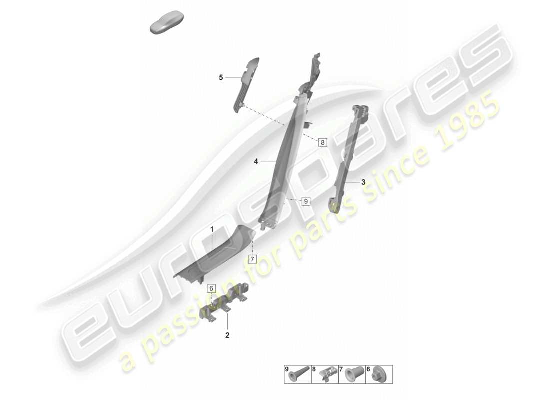 porsche 2022 (panamera 971-2) diagrama de piezas de la moldura de la banda de rodadura trasera