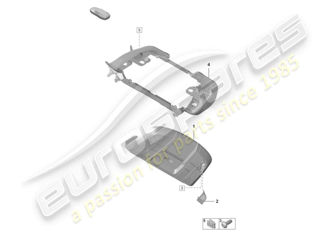 porsche 2024 (992-2) diagrama de piezas del techo de la consola