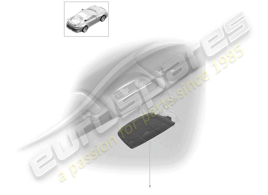porsche 2021 (991-2 r/gt3/rs) diagrama de piezas del techo de la consola