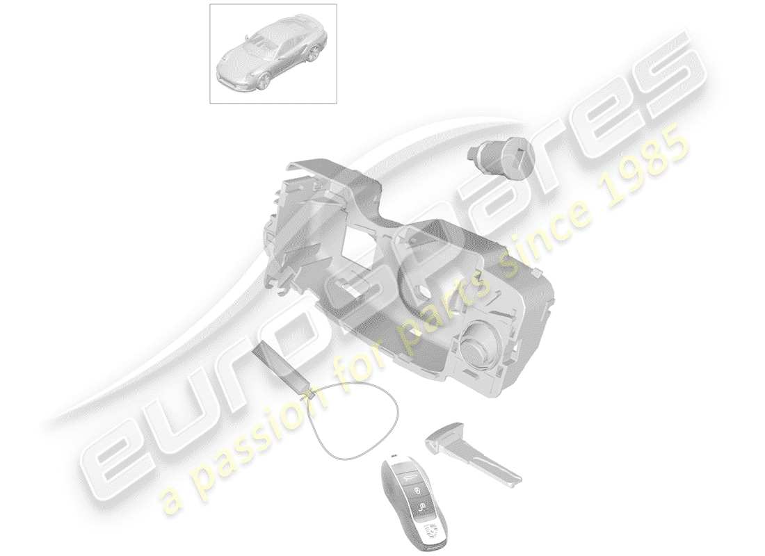 porsche 991 turbo (2018) diagrama de piezas del kit de reparación