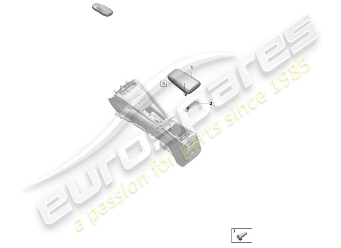 porsche 2025 (macan-e) apoyabrazos de la consola central diagrama de piezas