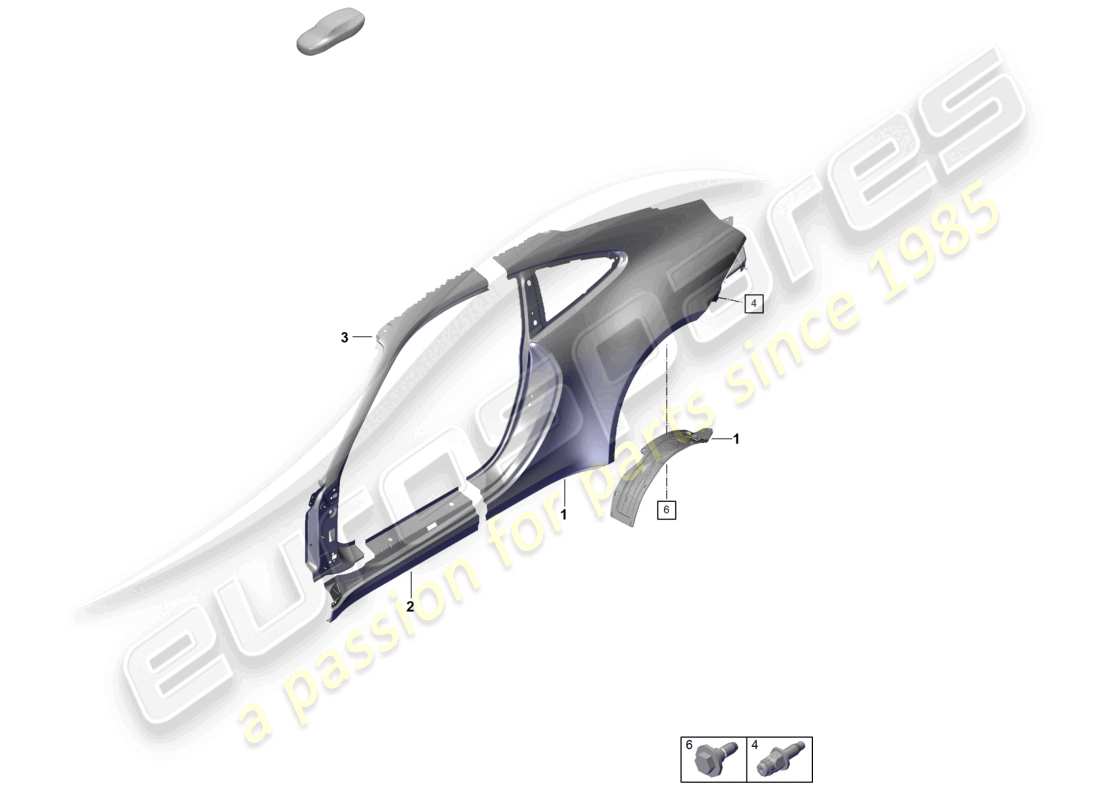 porsche 2020 (992-1 turbo / s) diagrama de piezas sport classic exterior de la parte lateral