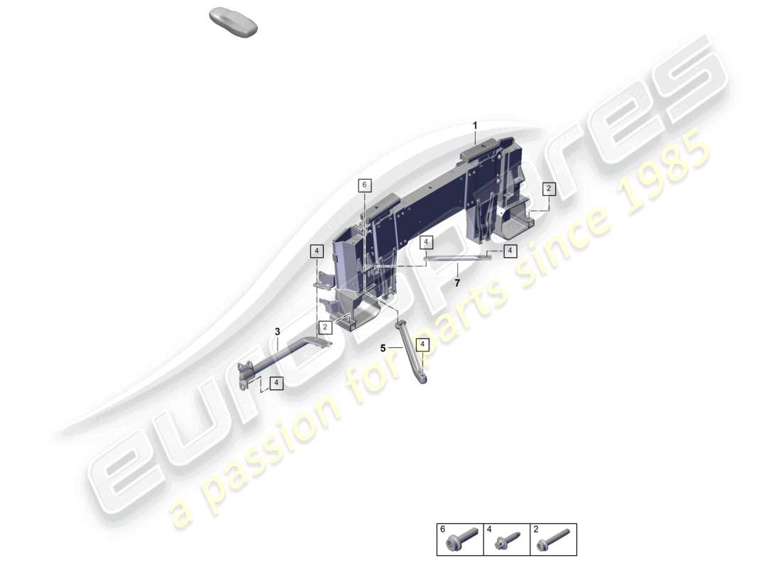 porsche 2024 (992-2) diagrama de piezas de la barra antivuelco de protección