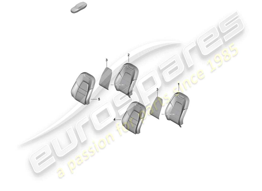 porsche 2025 (cayenne e3 pa) parte de espuma funda de respaldo asiento confort diagrama de piezas