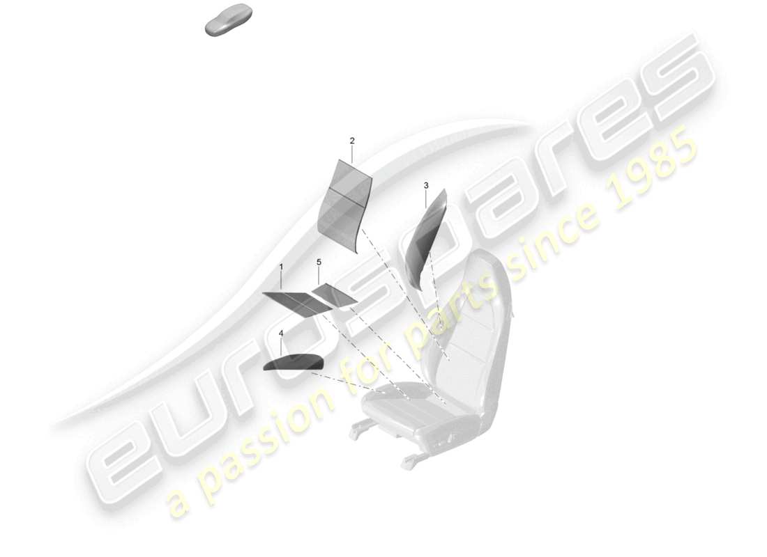 porsche 2024 (718 boxster spyder) diagrama de piezas del asiento deportivo plegable del elemento calefactor