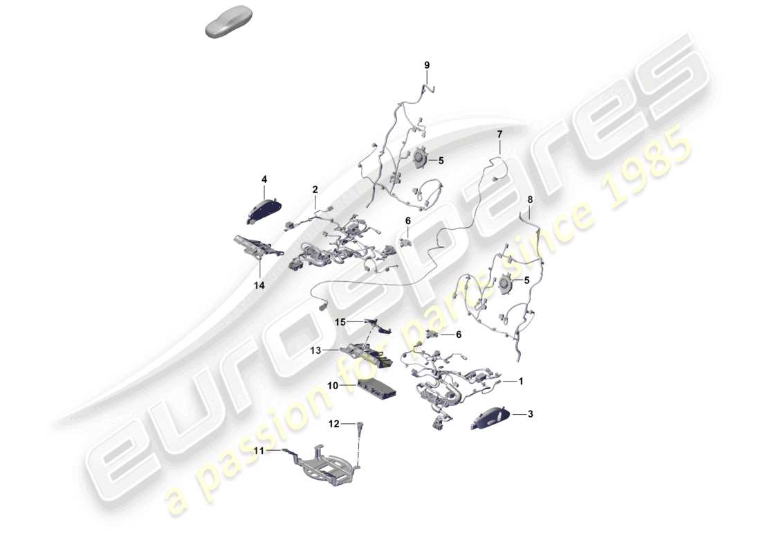 porsche 2024 (cayenne e3 pa) diagrama de piezas del asiento confort eléctrico