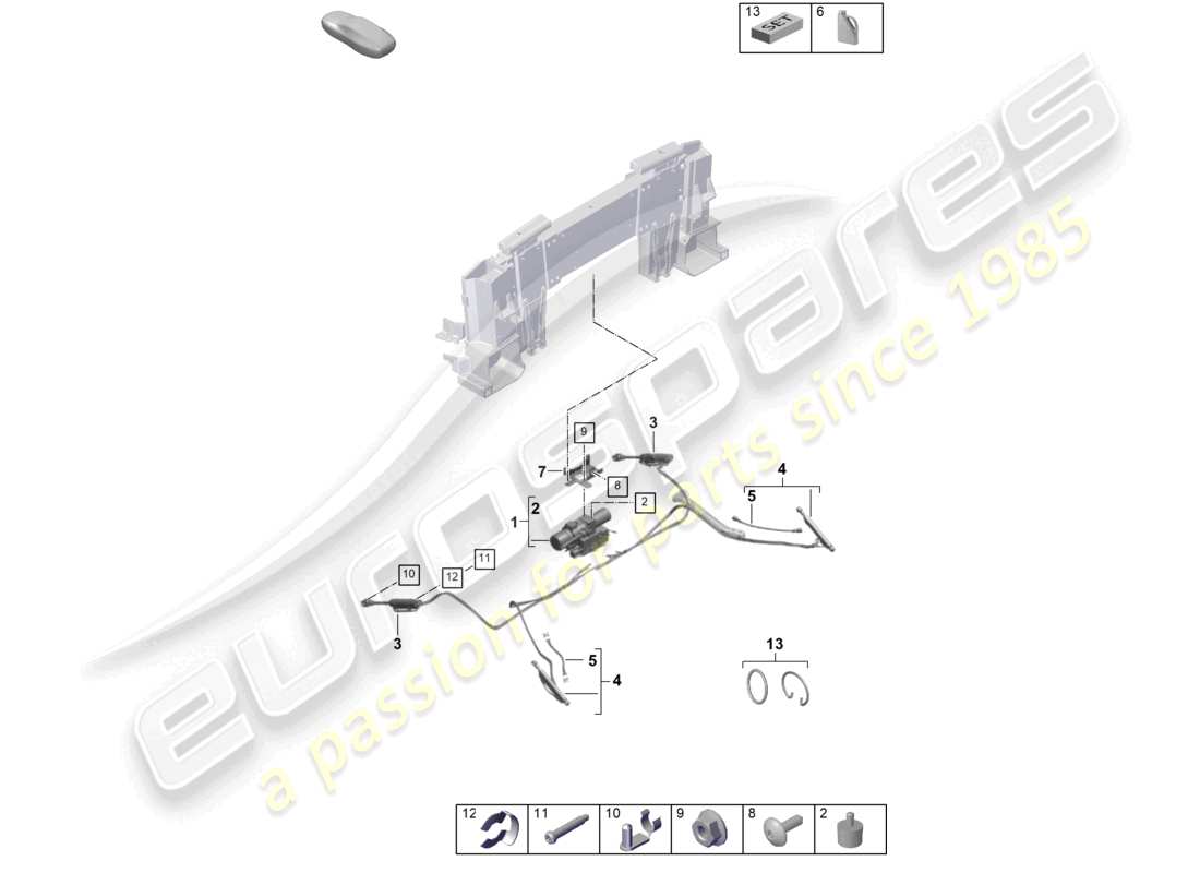 porsche 2024 (992-2) unidad de accionamiento sistema hidráulico para el accionamiento del techo convertible diagrama de piezas