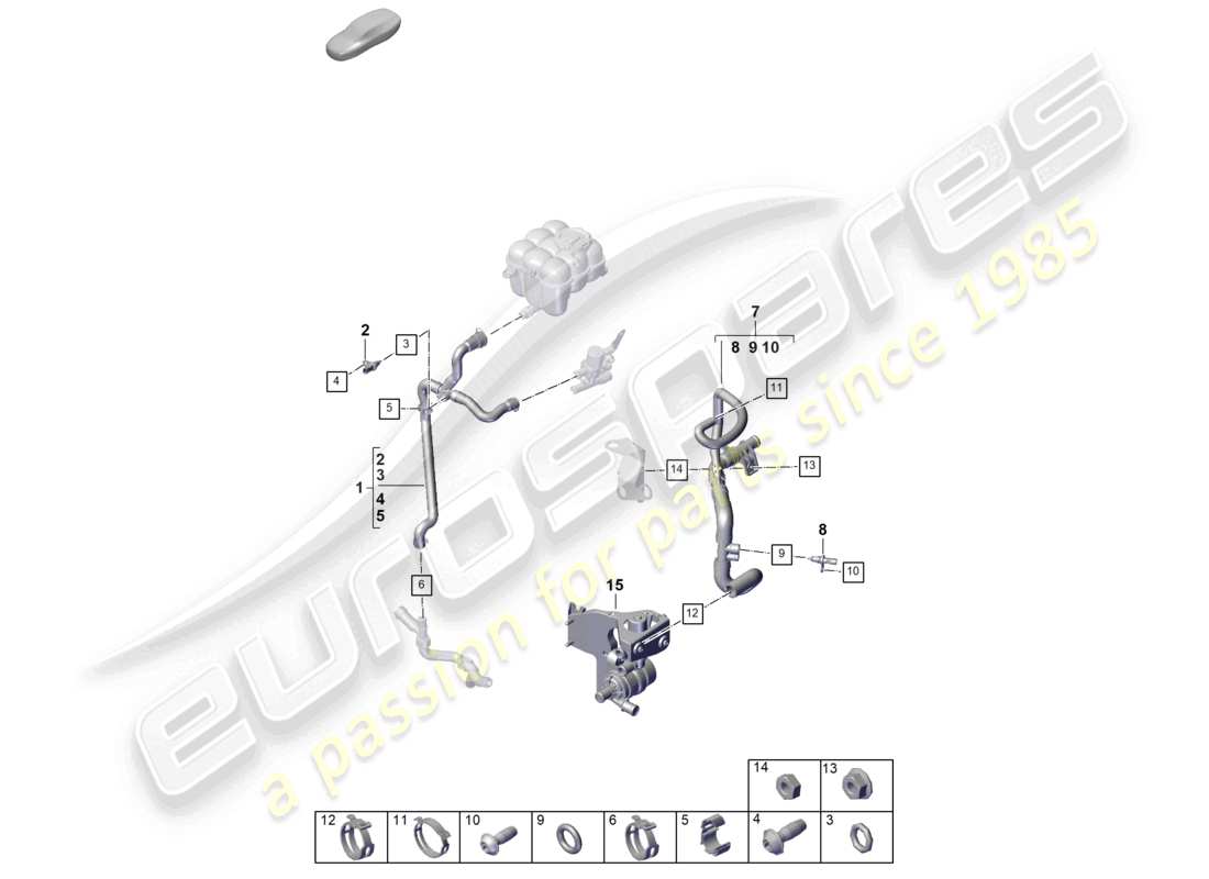 porsche 2026 (cayenne e3 pa) sistema de enfriamiento del refrigerante diagrama de piezas