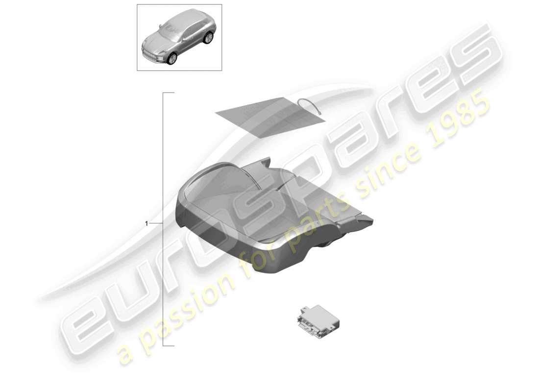 porsche 2021 (macan) juego de reparación cojín del asiento reconocimiento de asiento ocupado (lado del pasajero) solo para: ee. uu. canadá diagrama de piezas