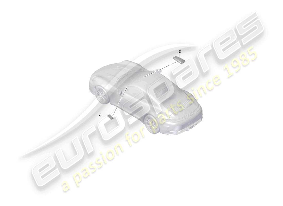 porsche 2024 (992-2) diagrama de piezas del lector de tarjetas con chip para el sistema de peaje de carreteras
