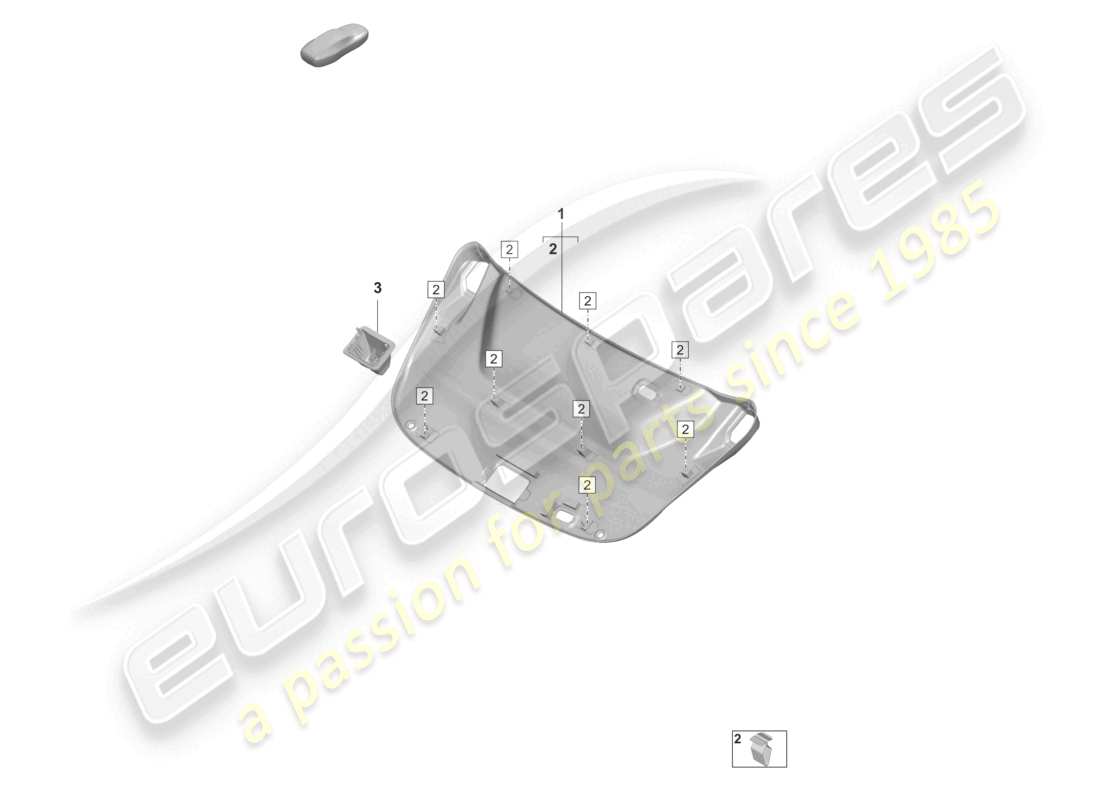 porsche 2023 (taycan 9j1-1) panel de acabado de la tapa trasera diagrama de piezas