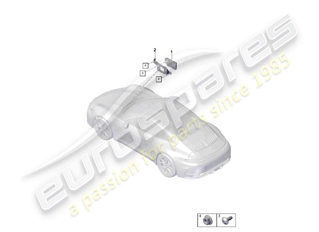porsche 2024 (992-2) unidad de control del chasis unidad de control de la puerta diagrama de piezas