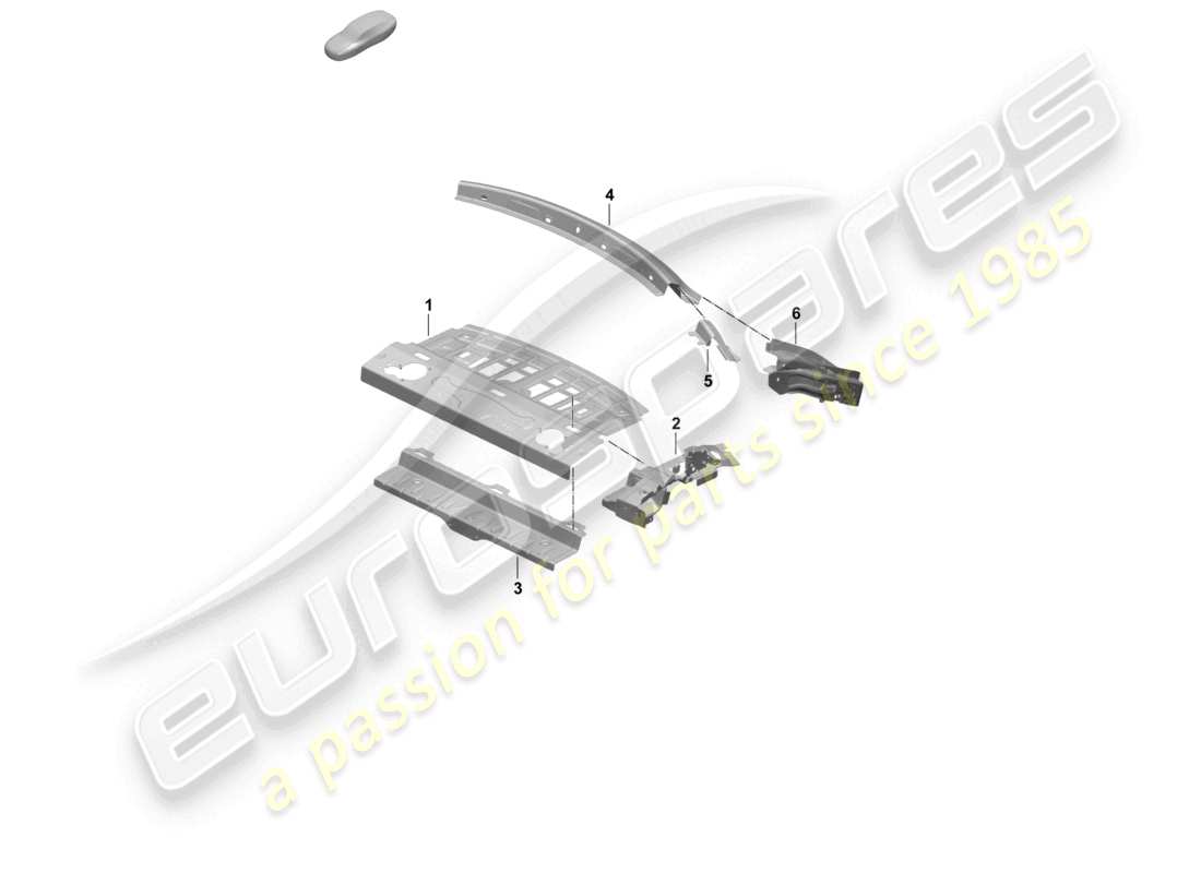 porsche 2026 (taycan 9j1-2) diagrama de piezas del estante trasero del extremo trasero