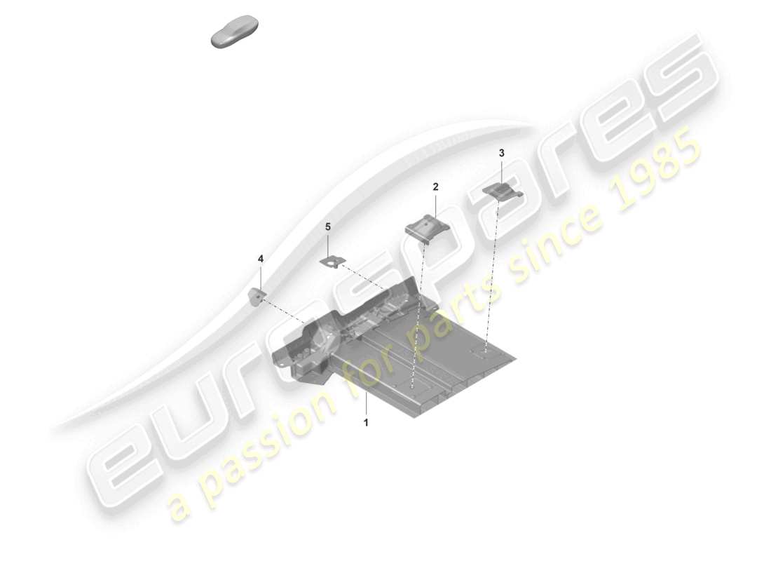porsche 2021 (992-1 gt3/rs/st) diagrama de piezas de la placa inferior del soporte del asiento