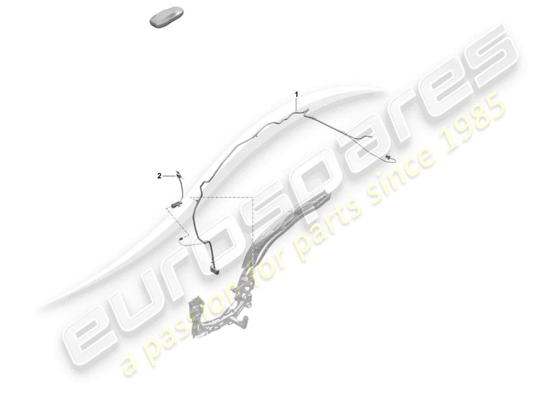 porsche 2021 (718 boxster spyder) diagrama de piezas del conjunto de cables de la capota convertible