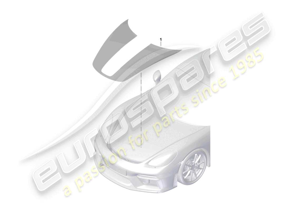 porsche 2021 (718 boxster spyder) diagrama de piezas de la plantilla de pintura