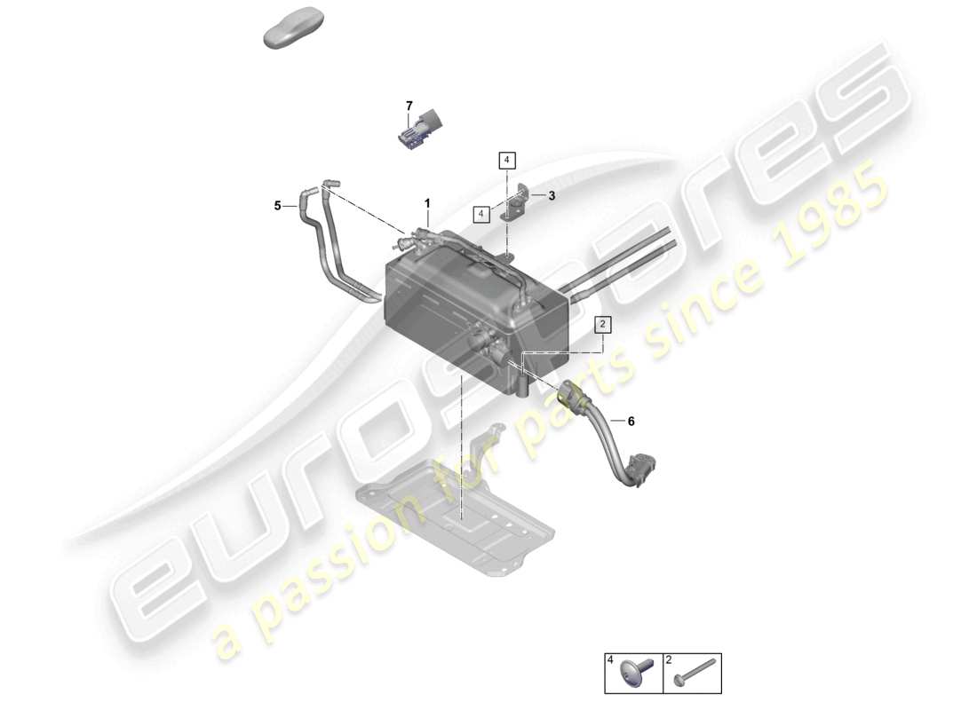 porsche 2024 (992-2) diagrama de piezas de la batería híbrida