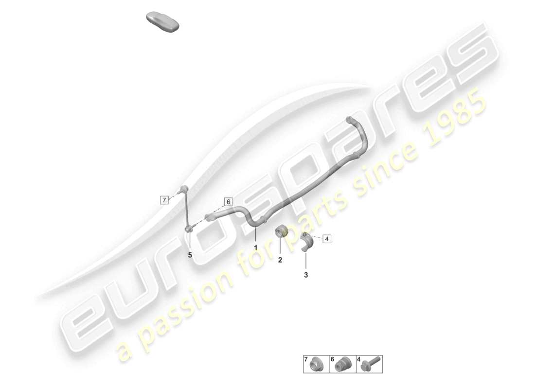 porsche 2024 (992-2) diagrama de piezas de la barra estabilizadora barra de acoplamiento