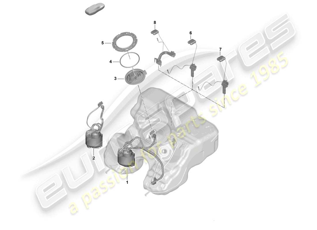 porsche 2024 (992-2) diagrama de piezas del sensor del indicador de combustible de la bomba de combustible