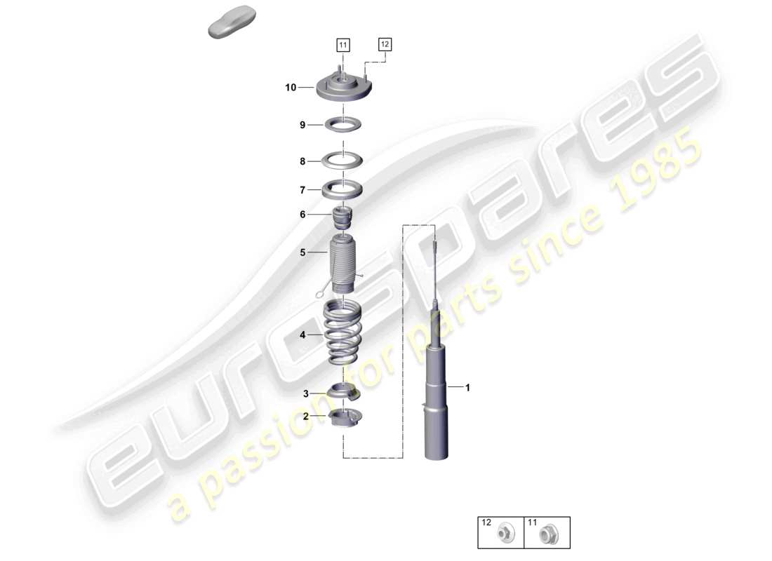 porsche 2024 (992-2) diagrama de piezas de los amortiguadores de suspensión