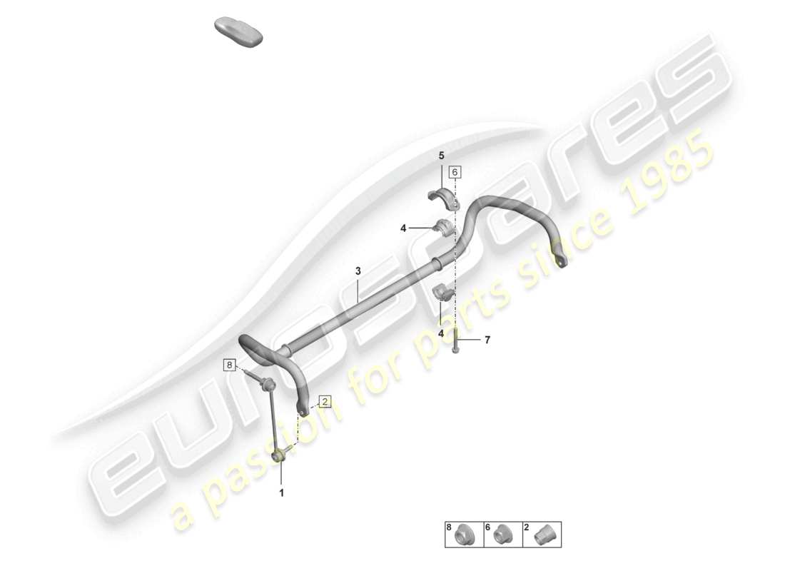 porsche 2024 (992-2) diagrama de piezas de la barra estabilizadora barra de acoplamiento
