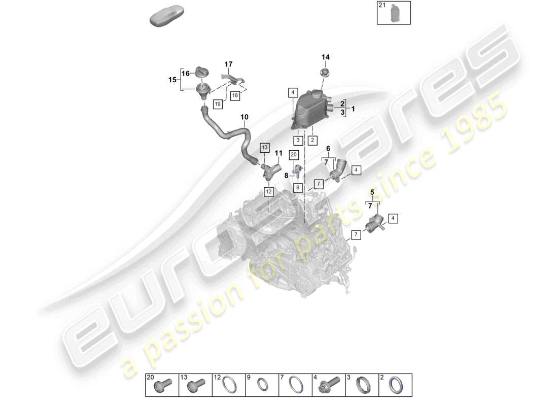 porsche 2024 (992-2) diagrama de piezas del separador de aceite