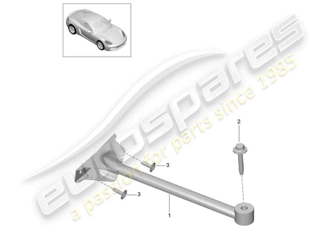 porsche 2023 (718 cayman) diagrama de piezas del domo strut