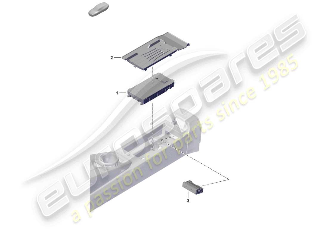 porsche 2025 (992-2 gt3) diagrama de piezas de la interfaz multimedia del cargador de inducción para teléfono móvil