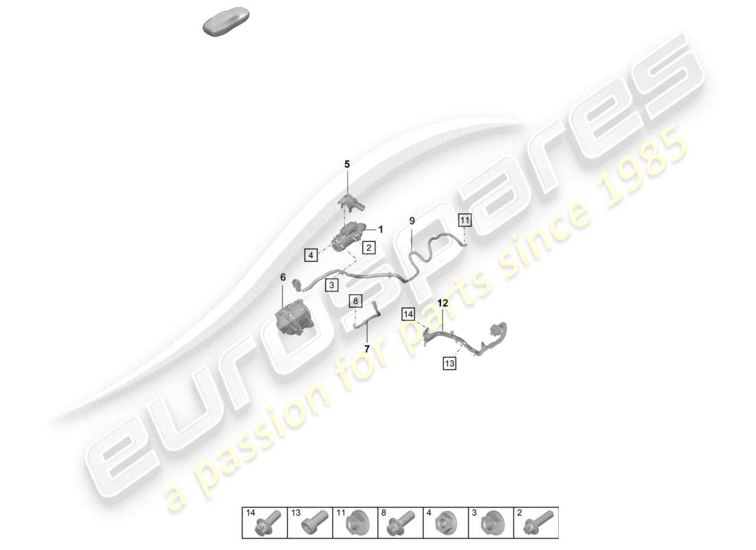 porsche 2025 (992-2 turbo / s) diagrama de piezas del alternador de arranque