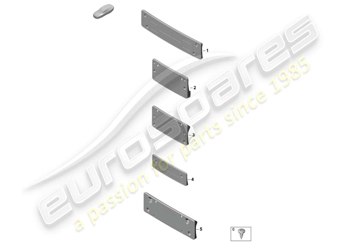 porsche 2024 (992-2) portamatrícula diagrama de piezas
