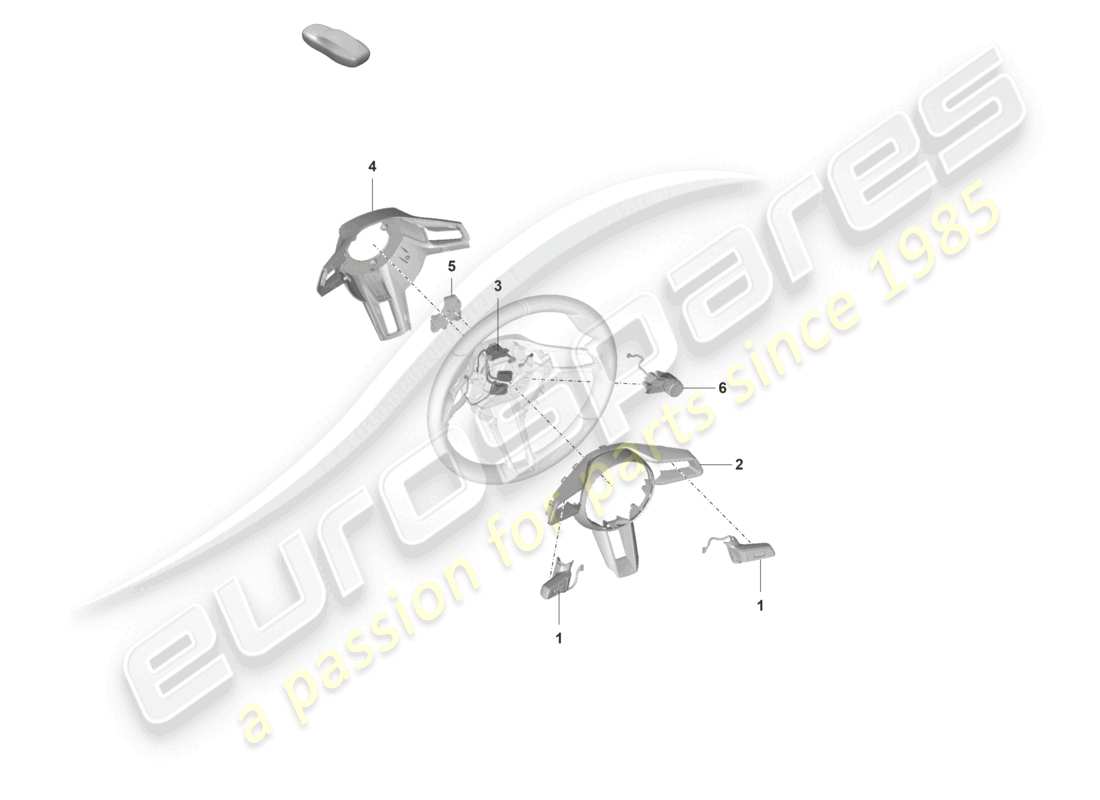 porsche 2021 (992-1 gt3/rs/st) diagrama de piezas del volante de accesorios