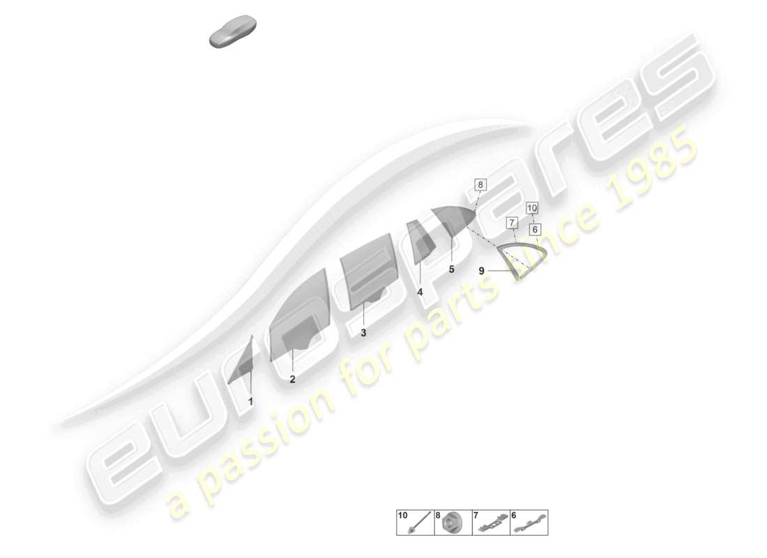 porsche 2024 (panamera 971-2) diagrama de piezas de la ventana de la puerta