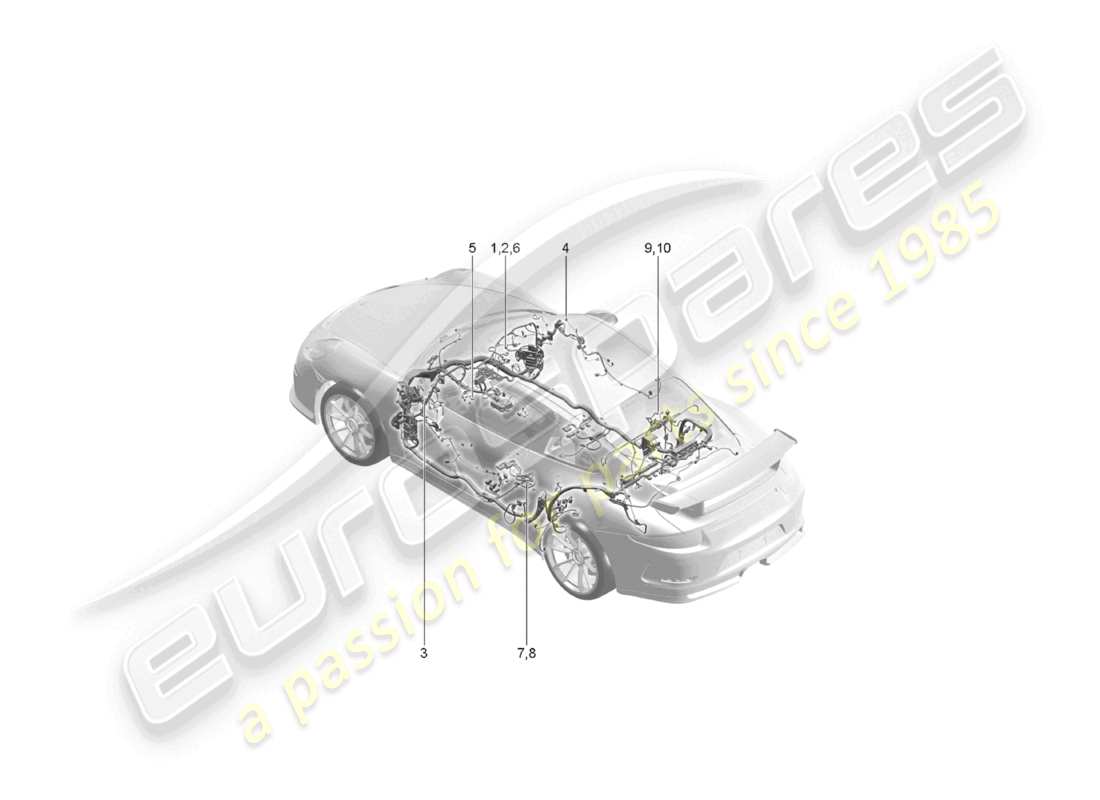 porsche 2021 (991-2 r/gt3/rs) diagrama de cableado de airbag para vehículos con cinturones de seguridad