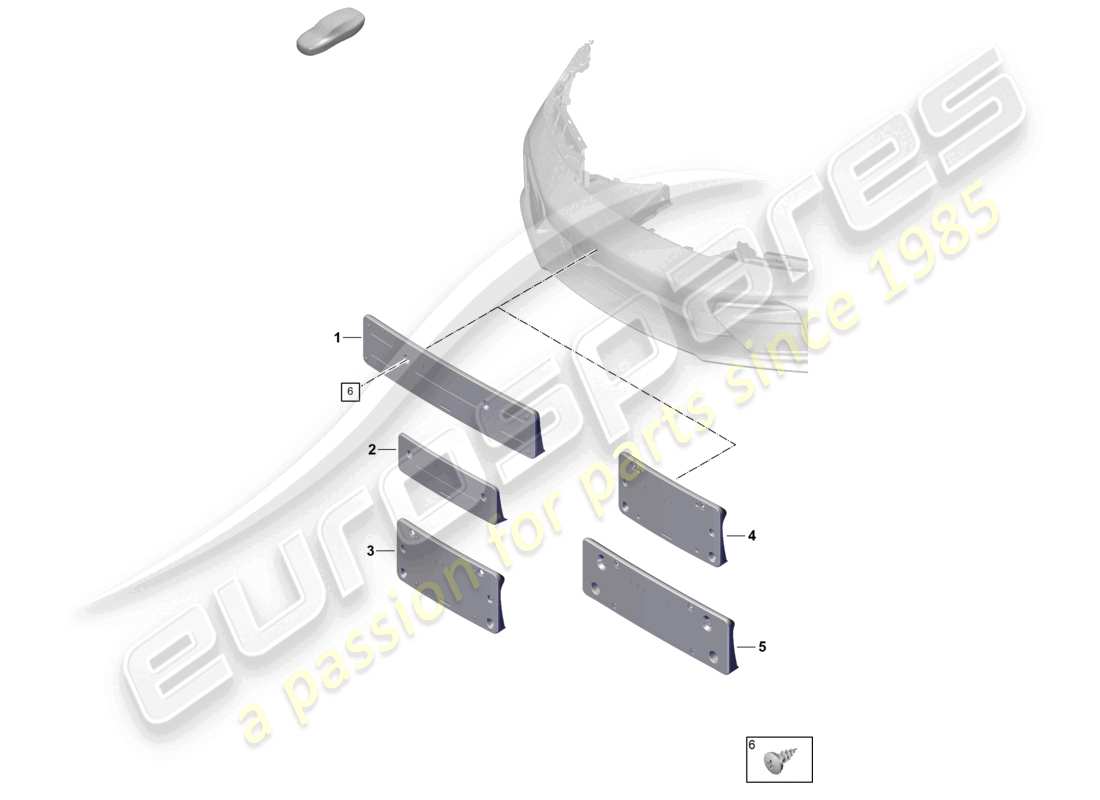 porsche 2026 (992-2 gt3) portamatrícula diagrama de piezas