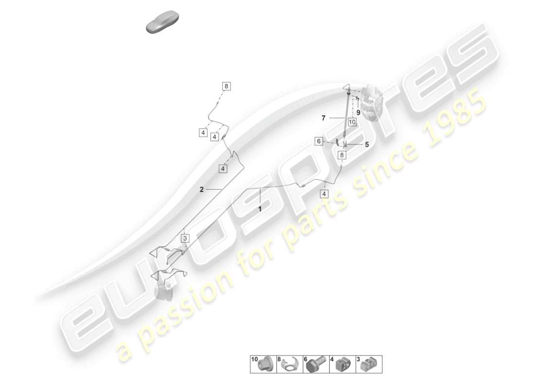 porsche 2024 (992-2 gt3/rs/st) línea de freno central parte inferior trasera eje trasero diagrama de piezas