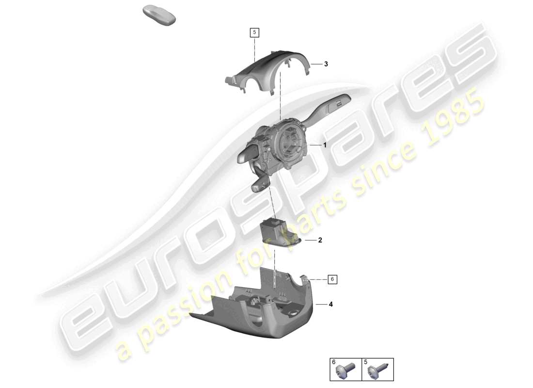 porsche 2025 (panamera 976) diagrama de piezas del interruptor de la columna de dirección