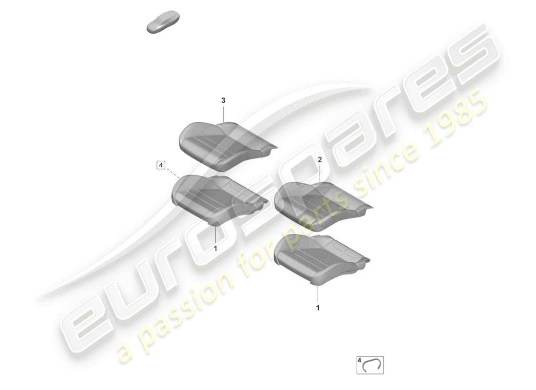 porsche 2021 (taycan 9j1-1) pieza de espuma funda de asiento asiento deportivo para modelos con ventilación de asiento diagrama de piezas