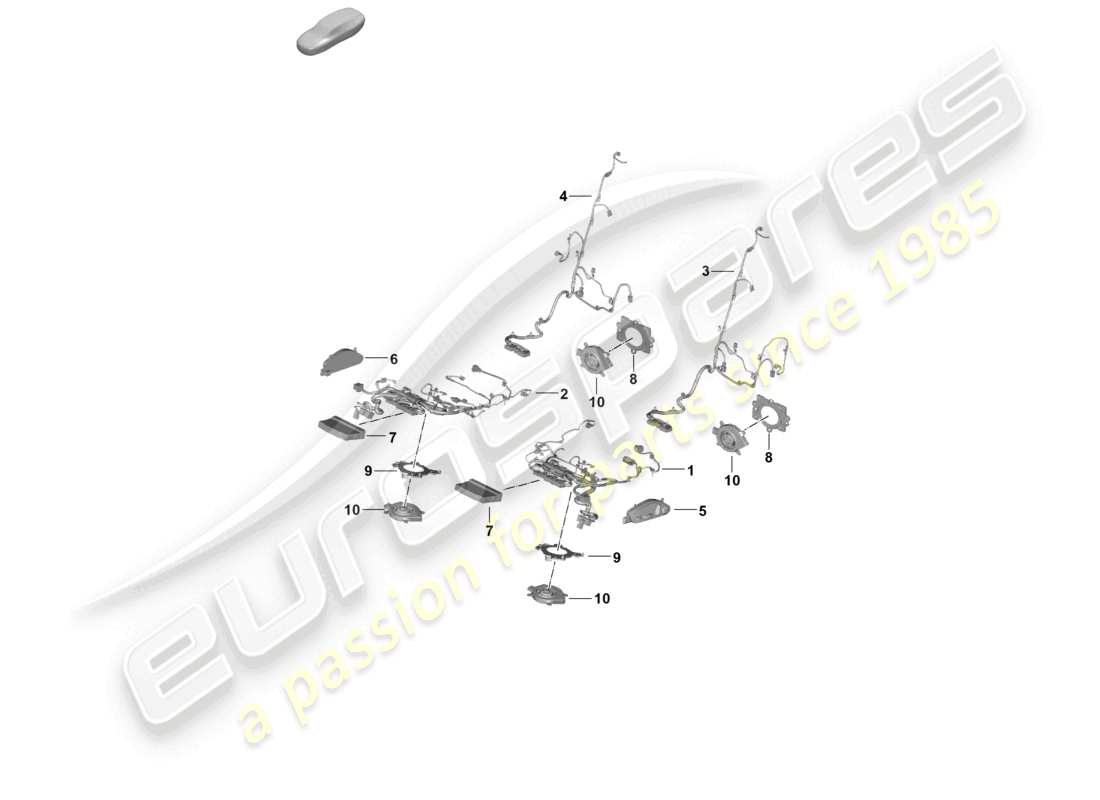 porsche 2024 (panamera 976) diagrama de piezas del asiento confort eléctrico