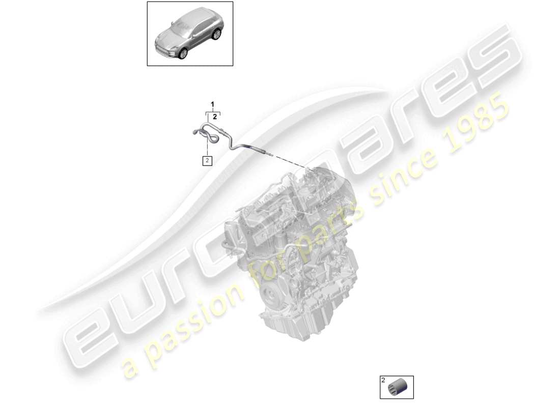 porsche 2021 (macan) sistema de combustible línea de combustible diagrama de piezas del compartimiento del motor