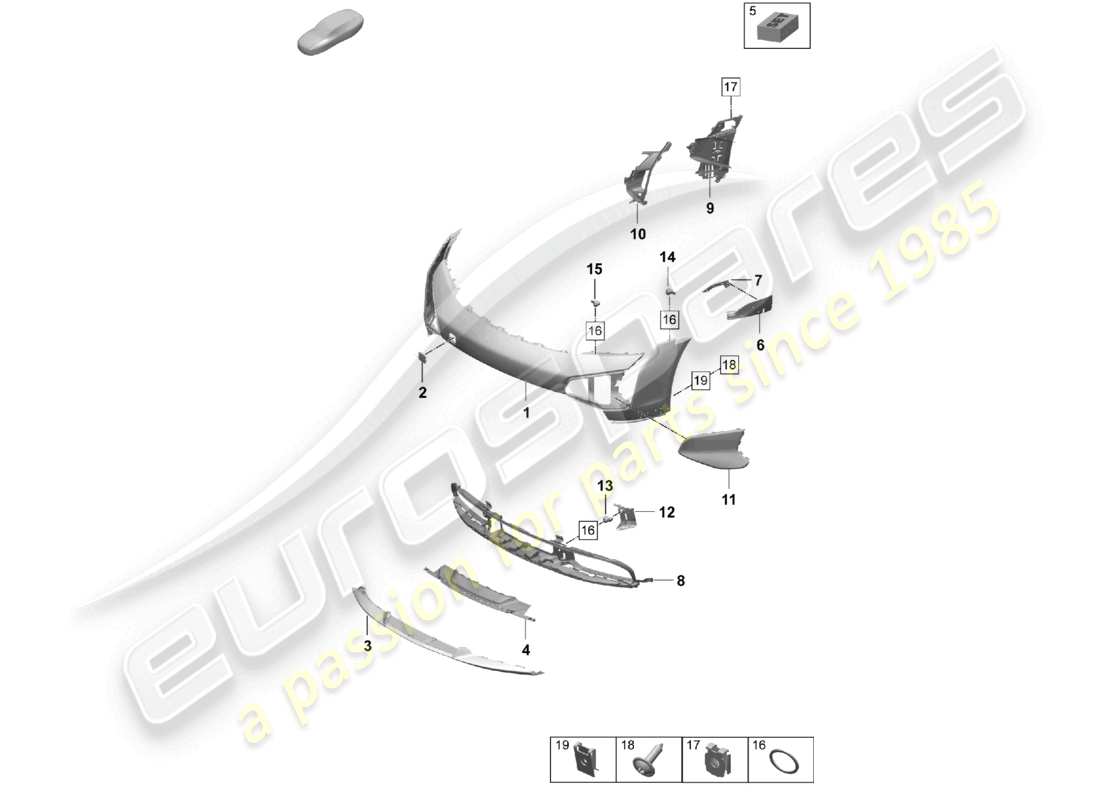 porsche 2025 (taycan 9j1-2) diagrama de piezas del paquete de diseño todoterreno del taycan cross turismo turbo s