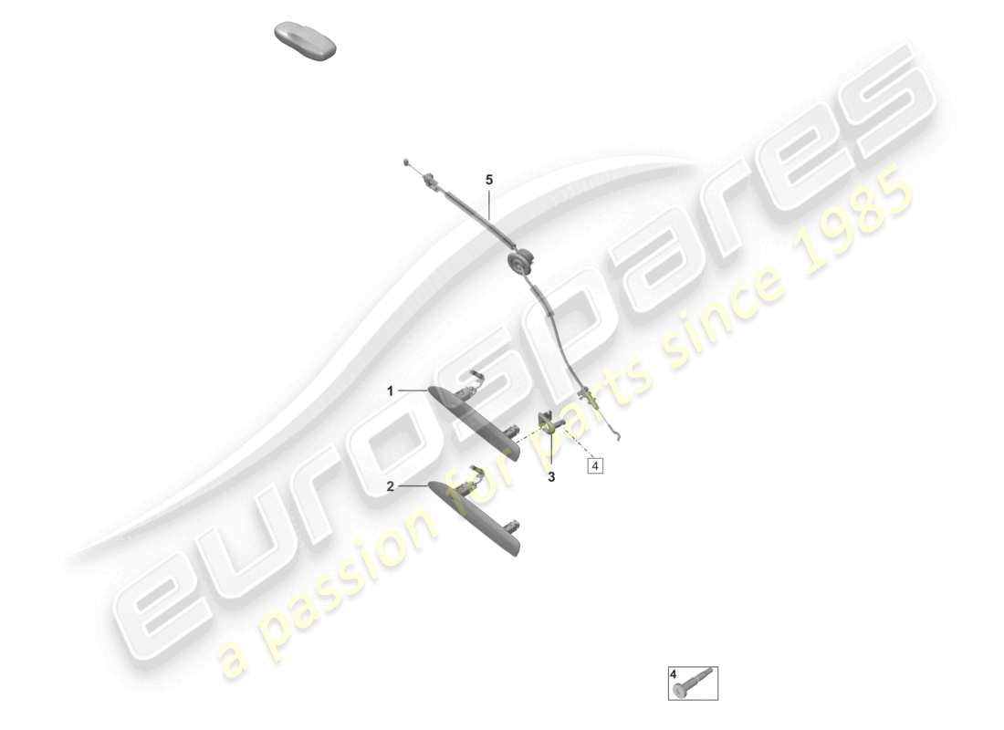 porsche 2023 (992-1 gt3/rs/st) manijas de puerta diagrama de piezas